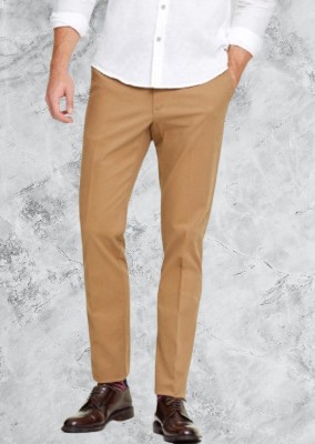 Kurus Slim Fit Men Gold Trousers