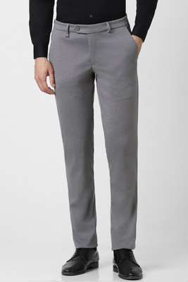 VAN HEUSEN Slim Fit Men Grey Trousers