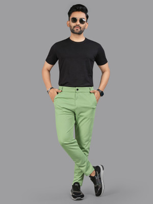 Style Nest Slim Fit Men Light Green Trousers