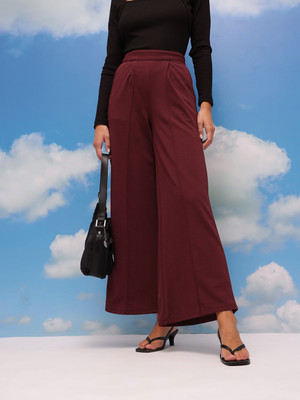 CORSICA Flared Women Maroon Trousers