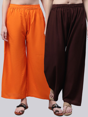 VALLES365 by S.c. Flared Women Orange, Purple Trousers