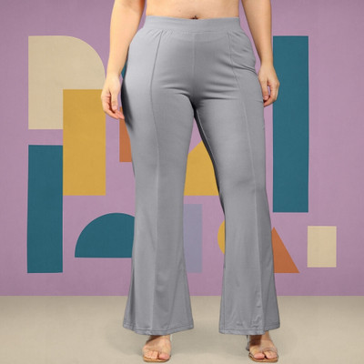 HouseOfCommon Comfort Fit, Regular Fit Women Grey Trousers