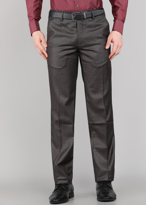 VAN HEUSEN Slim Fit Men Brown Trousers