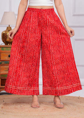 MEERANSHI LIVING Flared Women Red Trousers
