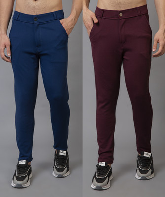 lapataclub Slim Fit Men Purple, Blue Trousers