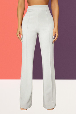 AKOTTY Regular Fit Women White Trousers
