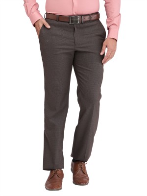 PARK AVENUE Regular Fit Men Brown Trousers