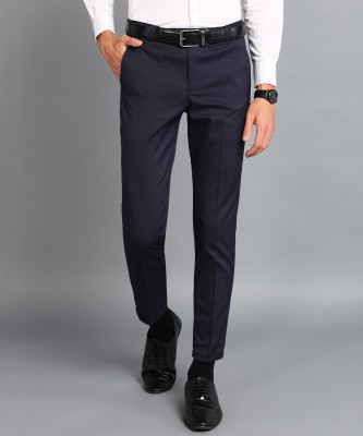 Red Cherry Flexi Wasit-Ankle Length Navy Lycra Slim Fit Men Blue Trousers