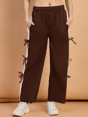 QIOA Relaxed Women Brown Trousers