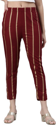 Kryptic Slim Fit Women Maroon Trousers