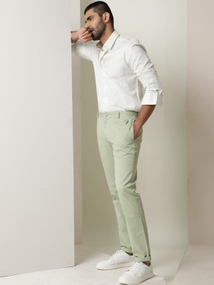 RARE RABBIT Slim Fit Men Green Trousers