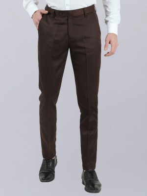 PROVOGUE Slim Fit Men Brown Trousers