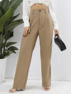 NUCOUTHS Regular Fit Women Beige Trousers