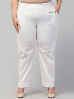 STYLE PREZONE Regular Fit Women White Trousers