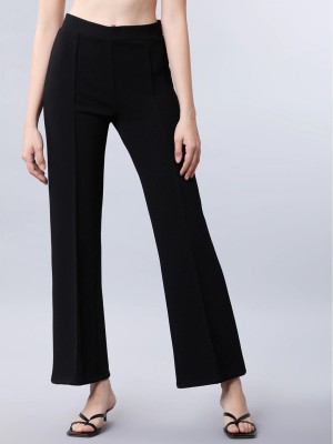 METRONAUT Regular Fit Women Cotton Blend Black Trousers