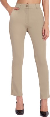 FNOCKS Regular Fit Women Cream Trousers