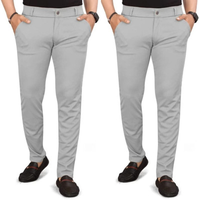 lapataclub Slim Fit Men Grey, Grey Trousers