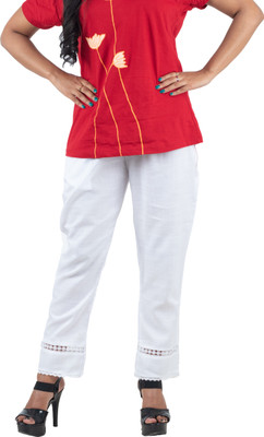 Indrani Fashion Regular Fit Women White Trousers