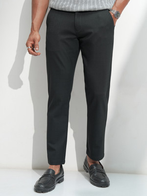 HIGHLANDER Slim Fit Men Black Trousers
