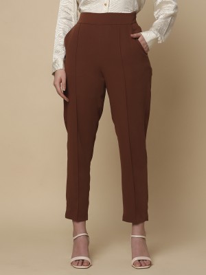 VERO MODA Slim Fit Women Brown Trousers