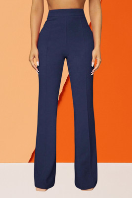 SKD TRENDZ Comfort Fit, Regular Fit Women Dark Blue Trousers