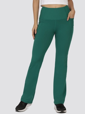 BlissClub The Ultimate Flare Pants - Regular Flared Women Green Trousers