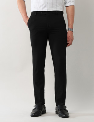 ARROW Slim Fit Men Black Trousers