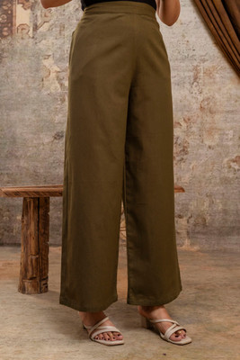 Koora Relaxed Women Dark Green Trousers