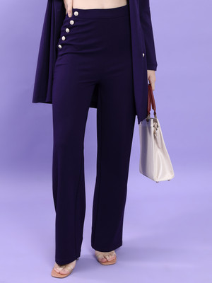 Tokyo Talkies Regular Fit Women Dark Blue Trousers