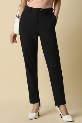Allen Solly Regular Fit Women Black Trousers