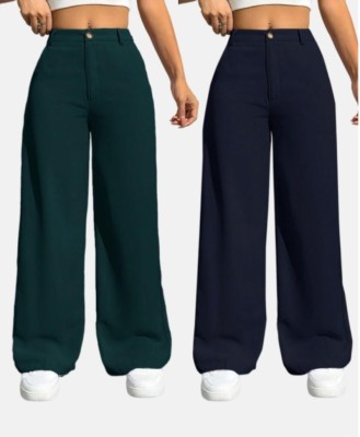 NUCOUTHS the style you love Regular Fit Women Green, Black Trousers