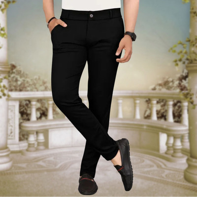 PALCLOUTHES TREND Comfort Fit Men Black Trousers