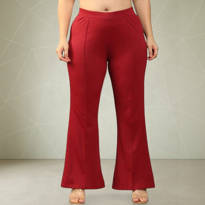 Anitafashion Loose Fit Women Maroon Trousers