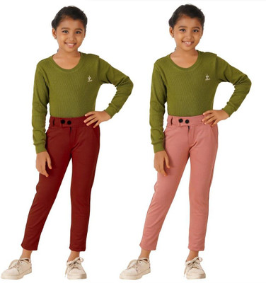 Ezee Sleeves Slim Fit Girls Multicolor Trousers