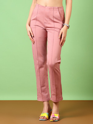 V-MART Slim Fit Women Pink Trousers