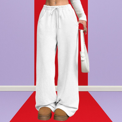 Anitafashion Relaxed Women White Trousers