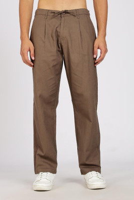Color Hunt Regular Fit Men Brown Trousers