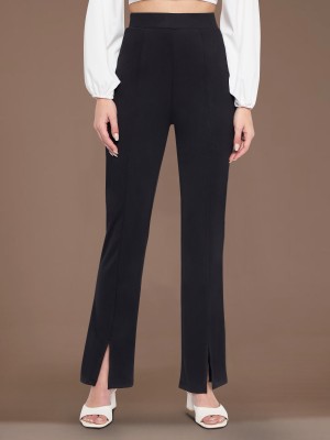 wild U Regular Fit Women Black Trousers