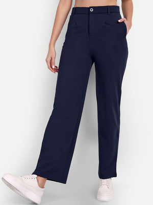 Broadstar Straight Fit Women Blue Trousers
