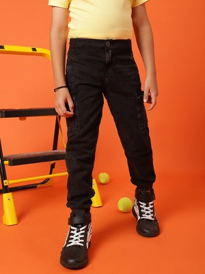 TALES & STORIES Regular Fit Baby Boys Black Trousers