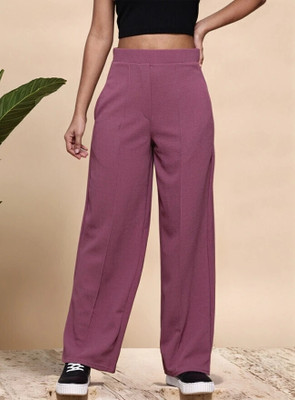 Dwarros Regular Fit Women Pink Trousers