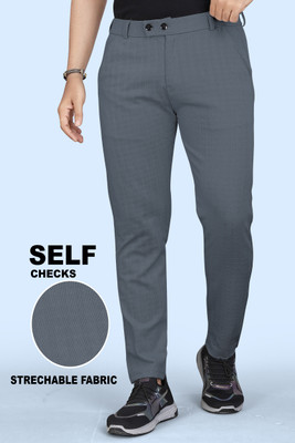 INDICLUB Regular Fit Men Grey Trousers