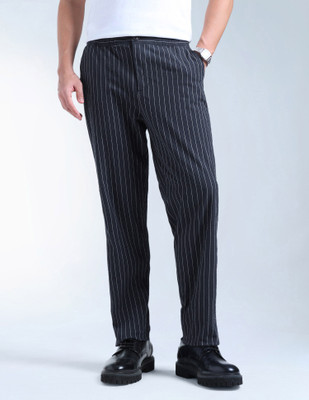 FLYING MACHINE Regular Fit Men Black Trousers