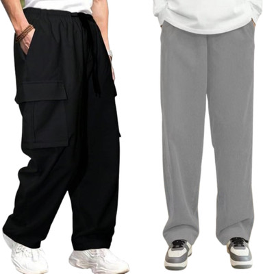 AR 9 Loose Fit Men Black Trousers