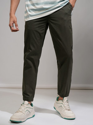 HIGHLANDER Slim Fit Men Black Trousers