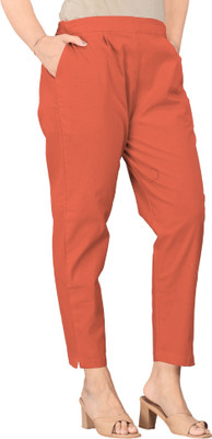 Zucii Regular Fit Women Orange Trousers