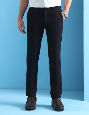 Arrow Newyork Slim Fit Men Black Trousers