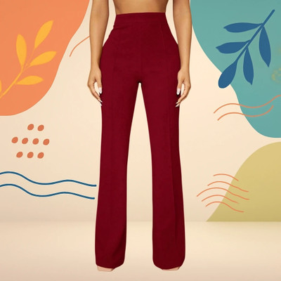 HouseOfCommon Loose Fit Women Maroon Trousers