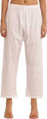 Neemzari Straight Fit Women White Trousers