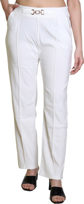 WHYME FASHION Regular Fit Women White Trousers